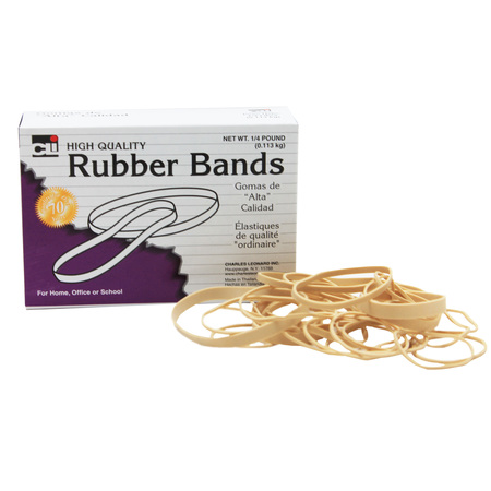 CHARLES LEONARD Rubber Bands Assorted Sizes, 1/4 lb. Box, PK10 56154